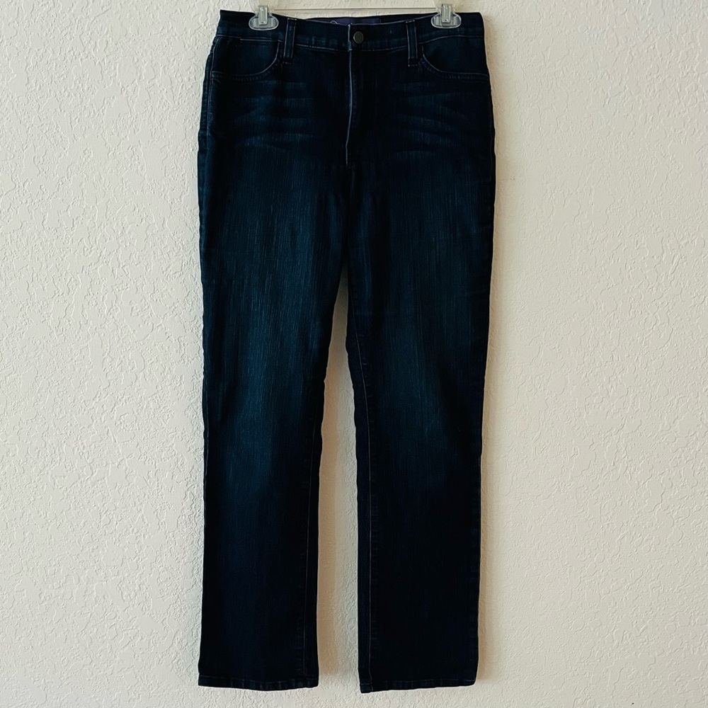 NYDJ Indigo Denim Jeans Embellished Back Pockets Size 8